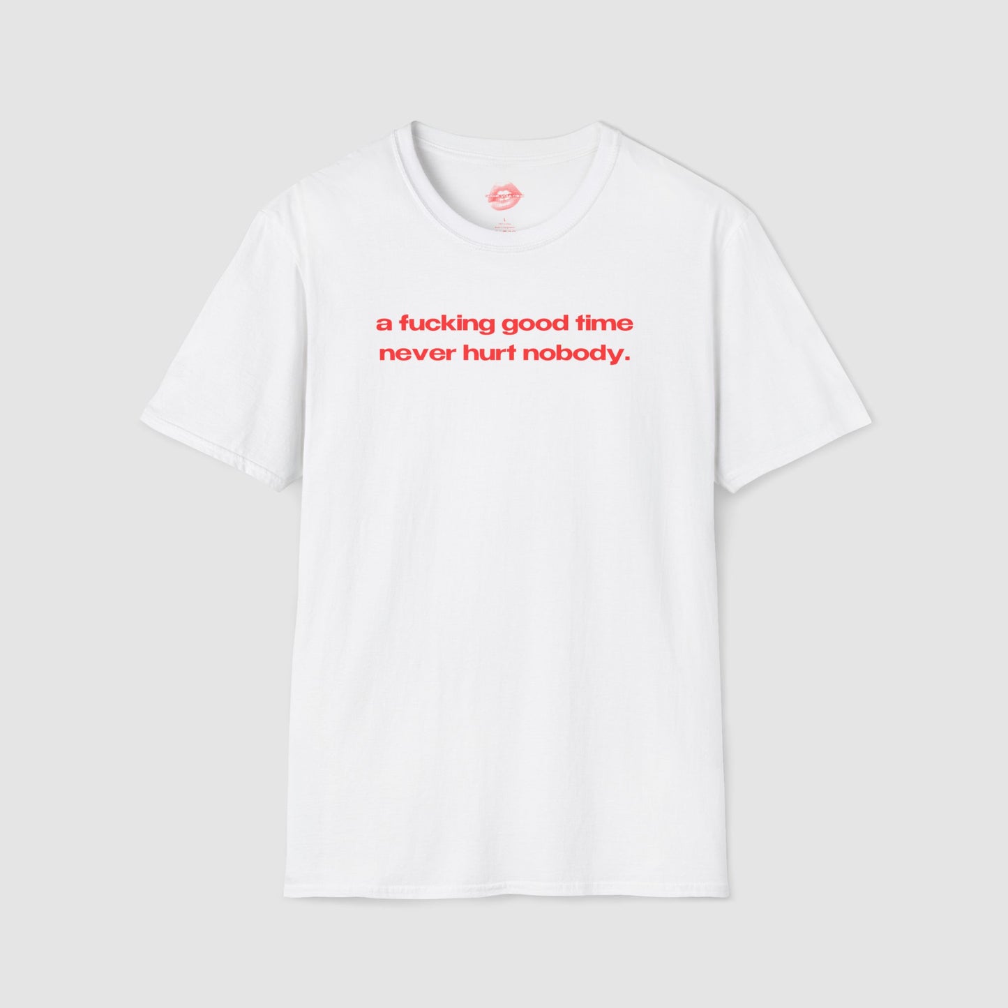 "A Fucking Good Time Never Hurt Nobody." | Text Only | T-Shirt