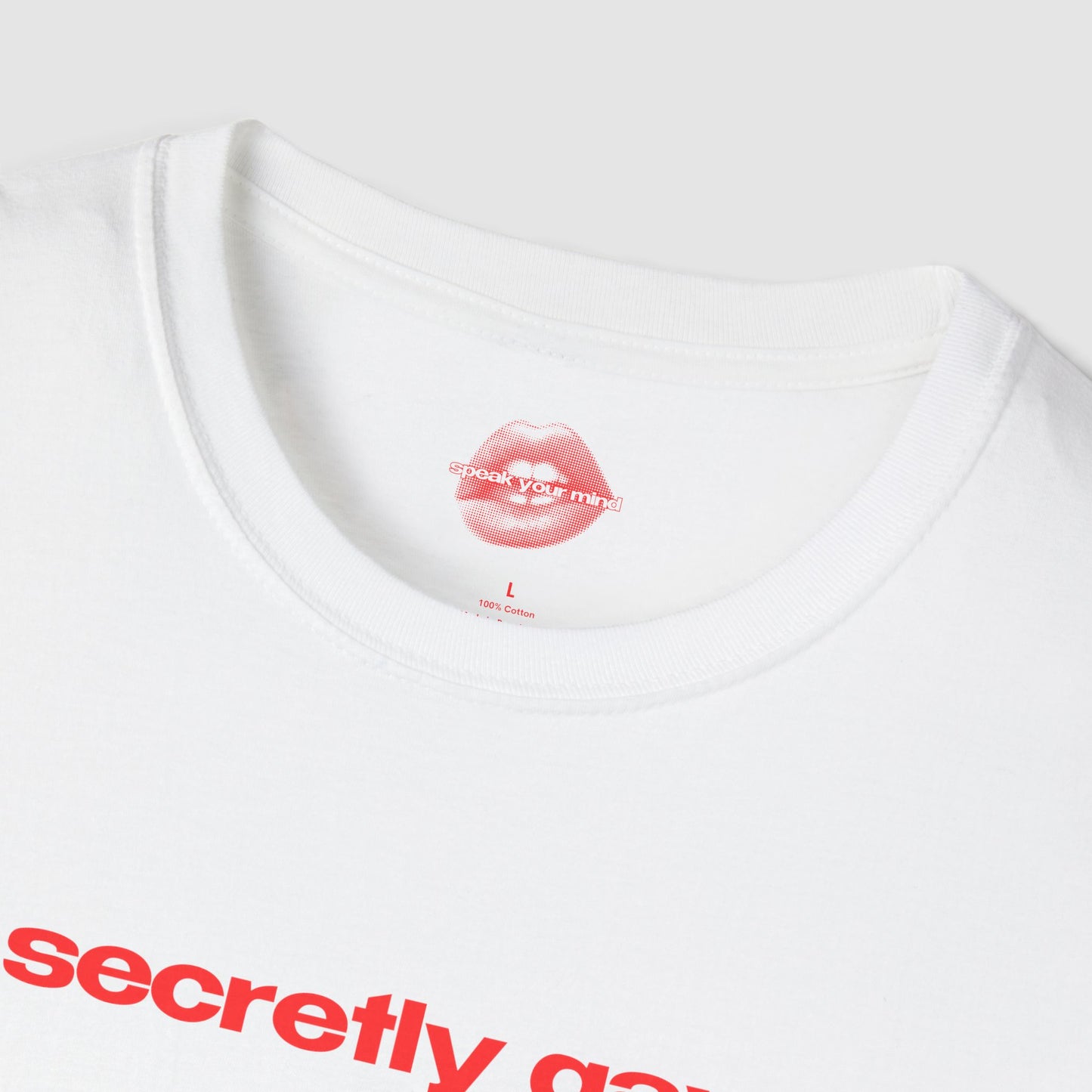 "Secretly Gay." | Text Only | T-Shirt