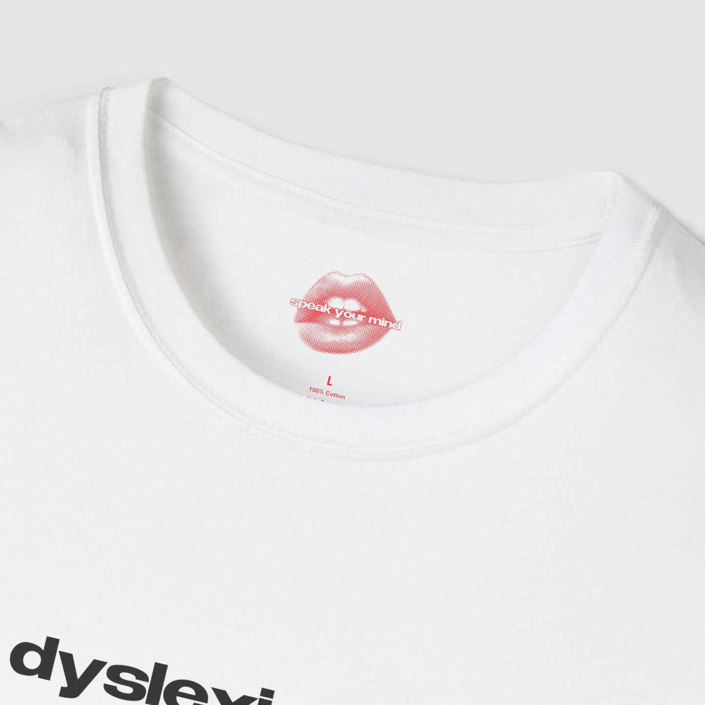 "Dyslexic With Tuge Hits." | Text Only | T-Shirt