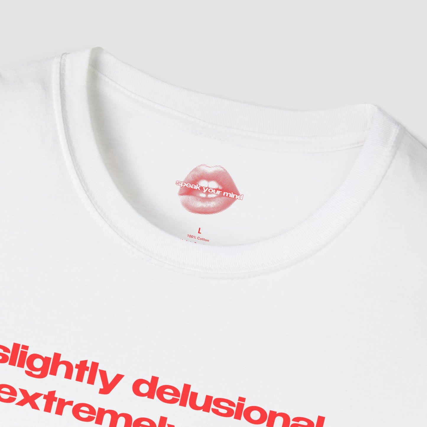"Slightly Delusional, Extremely Sexy." | Text Only | T-Shirt