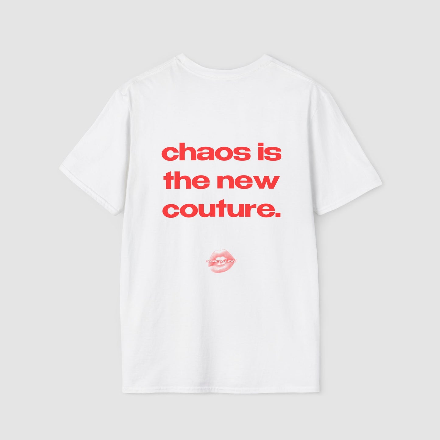 "Hot Mess Express. Chaos Is The New Couture." | Text Only | T-Shirt