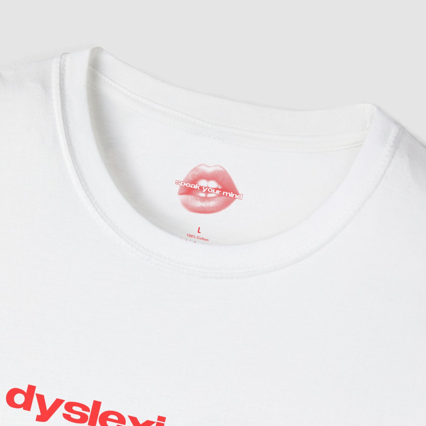 "Dyslexic With Tuge Hits." | Text Only | T-Shirt