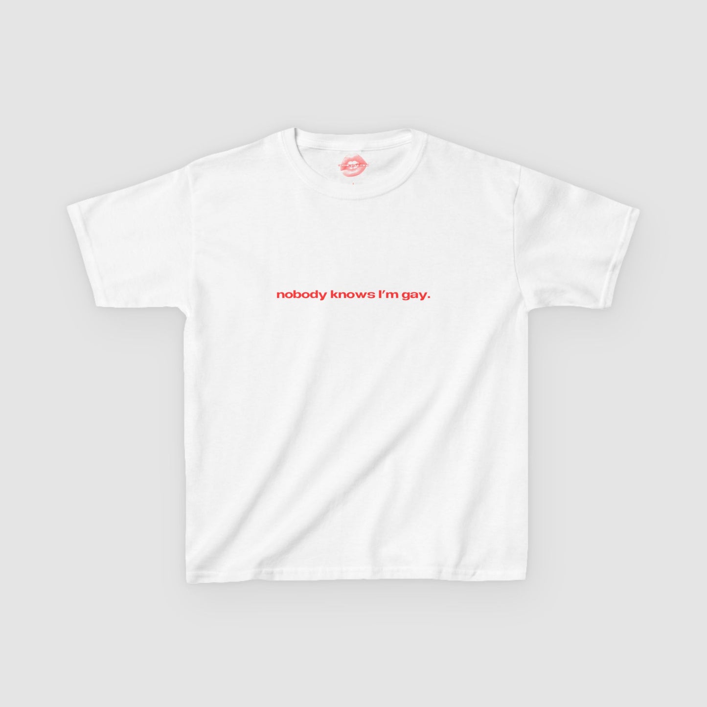 "Nobody Knows I'm Gay." | Text Only | Baby Tee