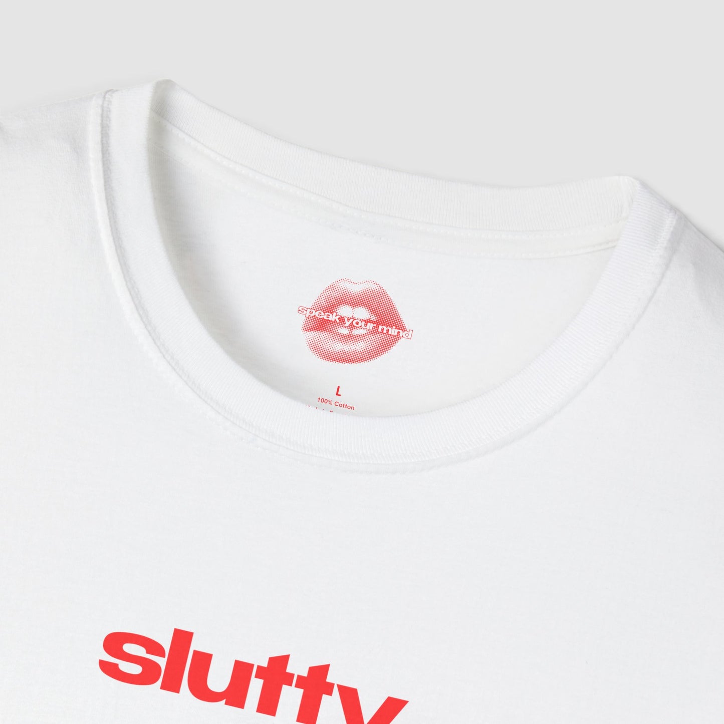 "Slutty." | Text Only | T-Shirt