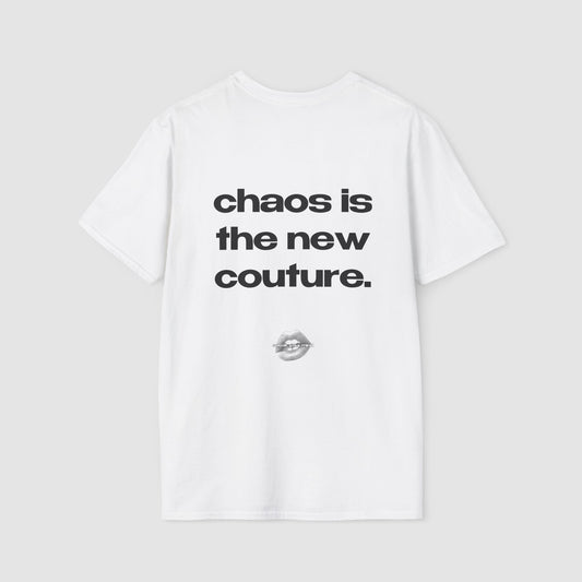 "Hot Mess Express. Chaos Is The New Couture." | Text Only | T-Shirt