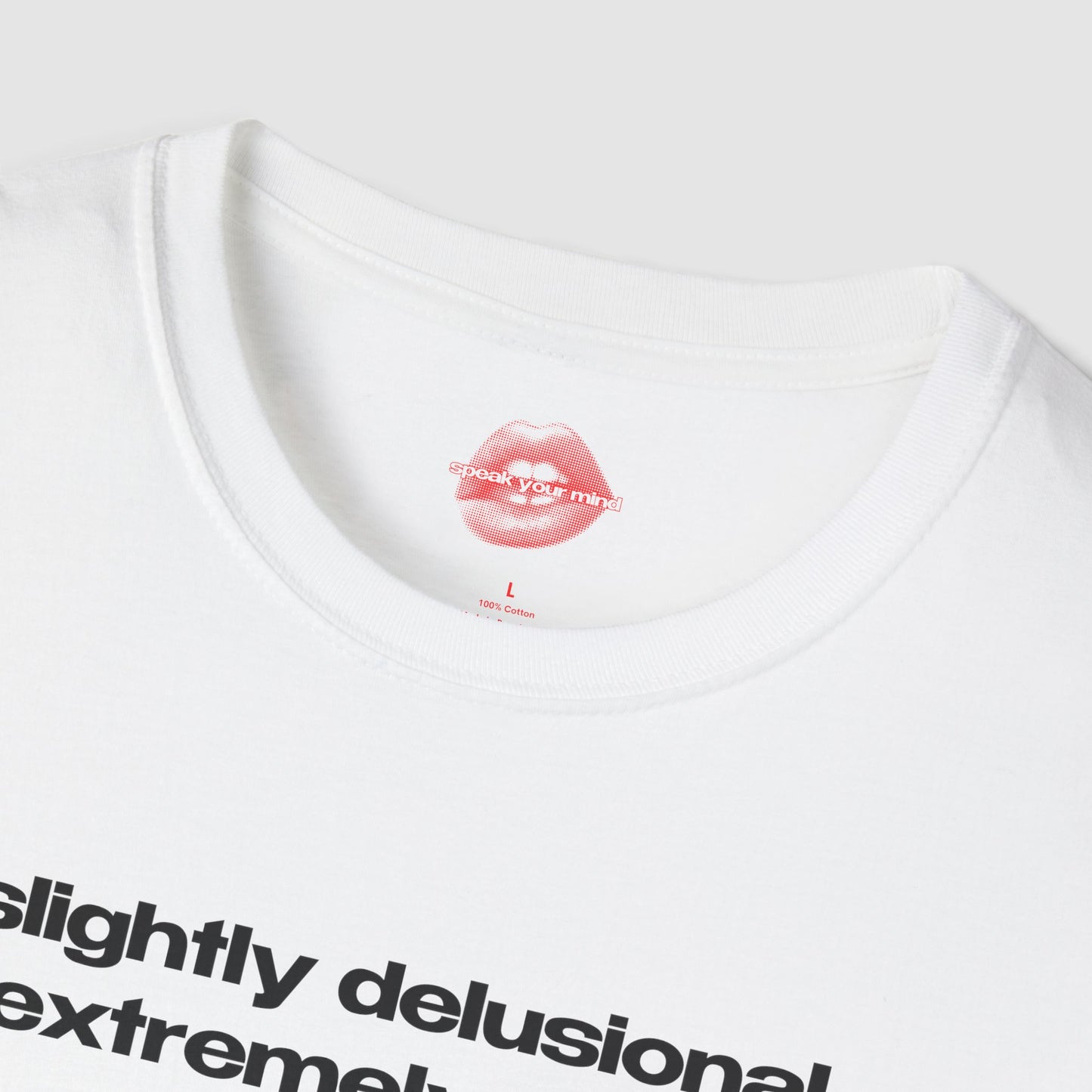 "Slightly Delusional, Extremely Sexy." | Text Only | T-Shirt