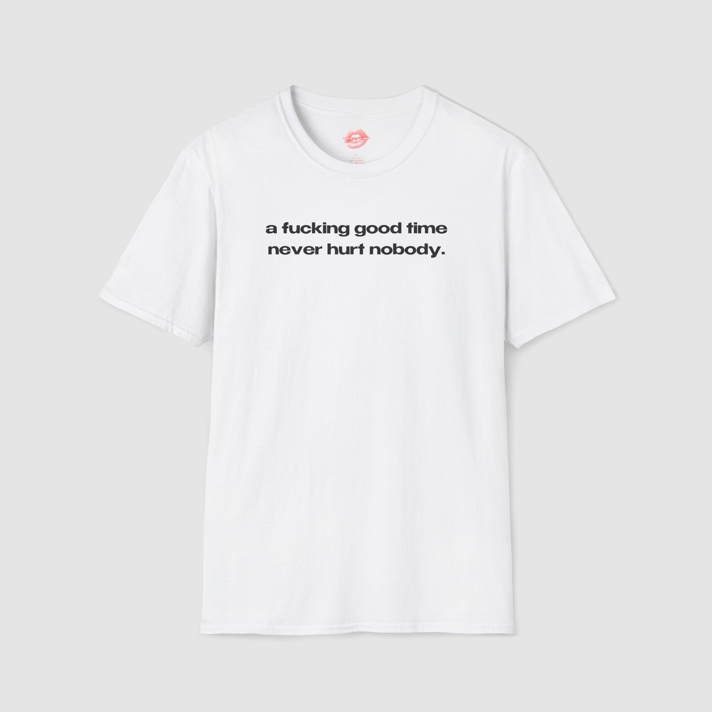 "A Fucking Good Time Never Hurt Nobody." | Text Only | T-Shirt