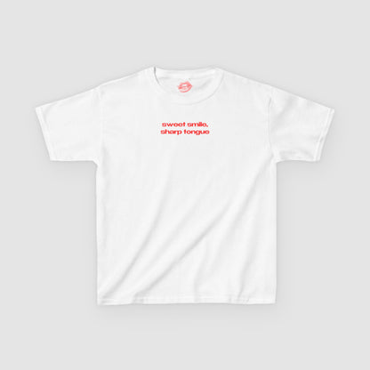 "Sweet Smile, Sharp Tongue" | Text Only | Baby Tee
