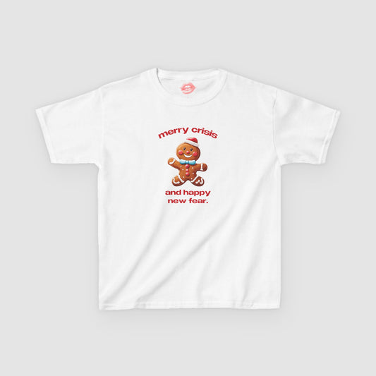 "Merry Crisis And Happy New Fear." | Gingerbread Man | Baby Tee