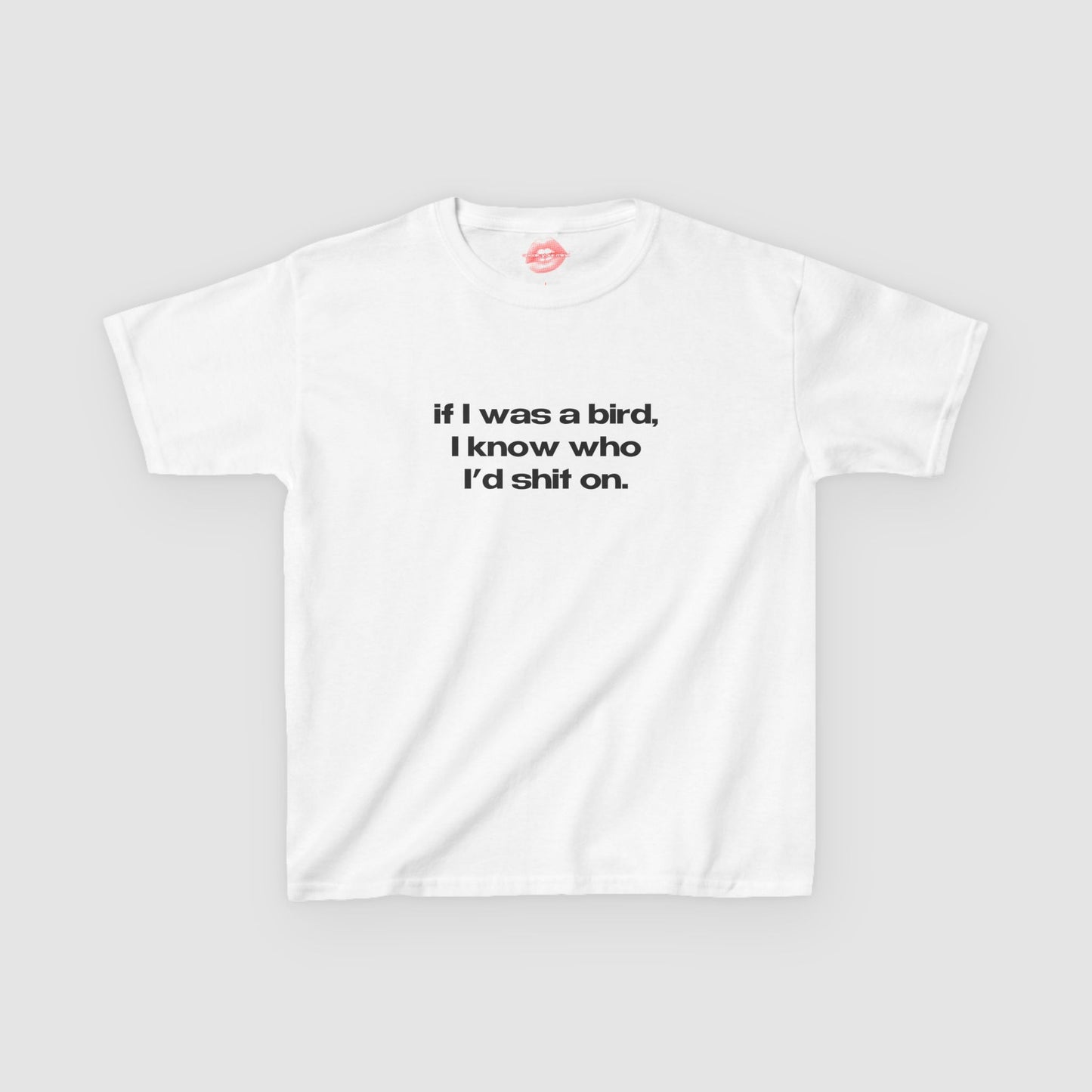 "If I Was A Bird, I Know Who I'd Shit On." | Text Only | Baby Tee