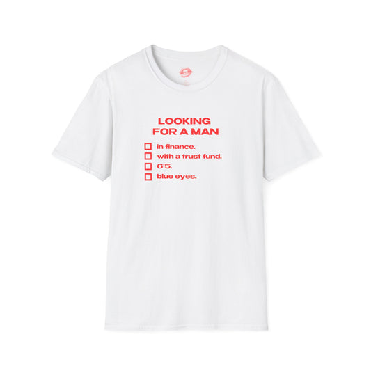 "Looking For A Man." | Checklist | T-Shirt