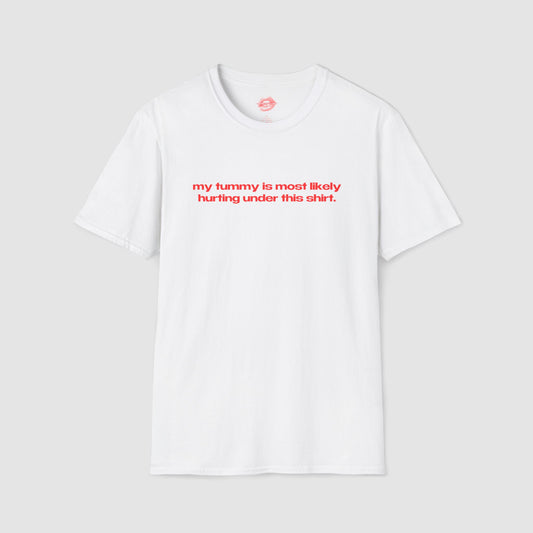 "My Tummy Is Most Likely Hurting Under This Shirt." | Text Only | T-Shirt