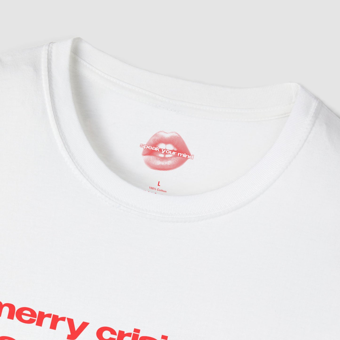 "Merry Crisis And Happy New Fear." | Text Only | T-Shirt