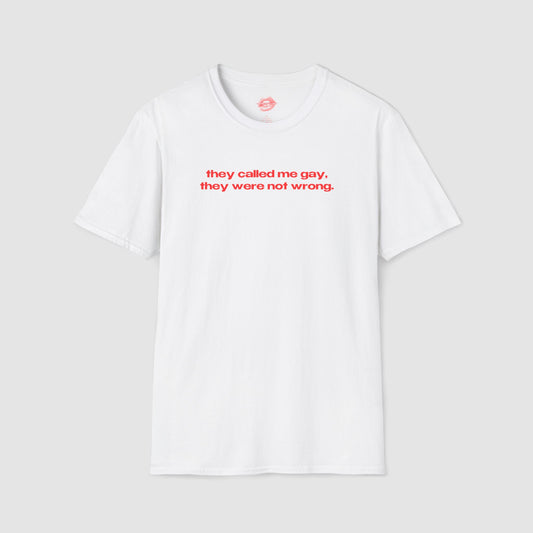 "They Called Me Gay, They Were Not Wrong." | Text Only | T-Shirt