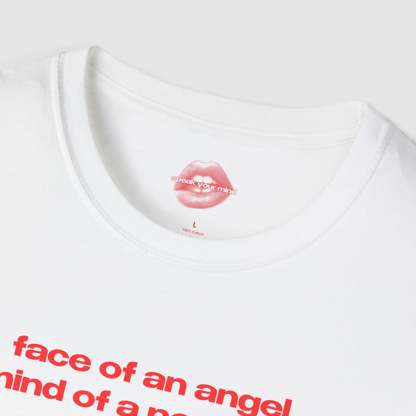 "Face Of An Angel, Mind Of A Porn Star." | Text Only | T-Shirt