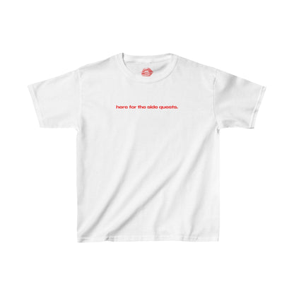 "Here For The Side Quests." | Text Only | Baby Tee