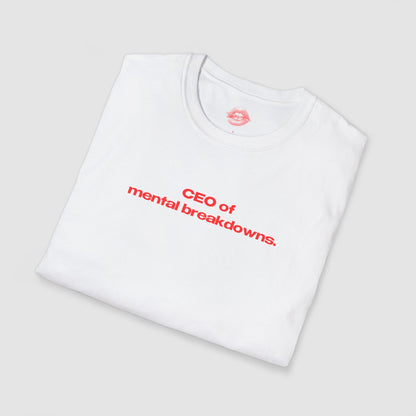 "CEO Of Mental Breakdowns." | Text Only | T-Shirt