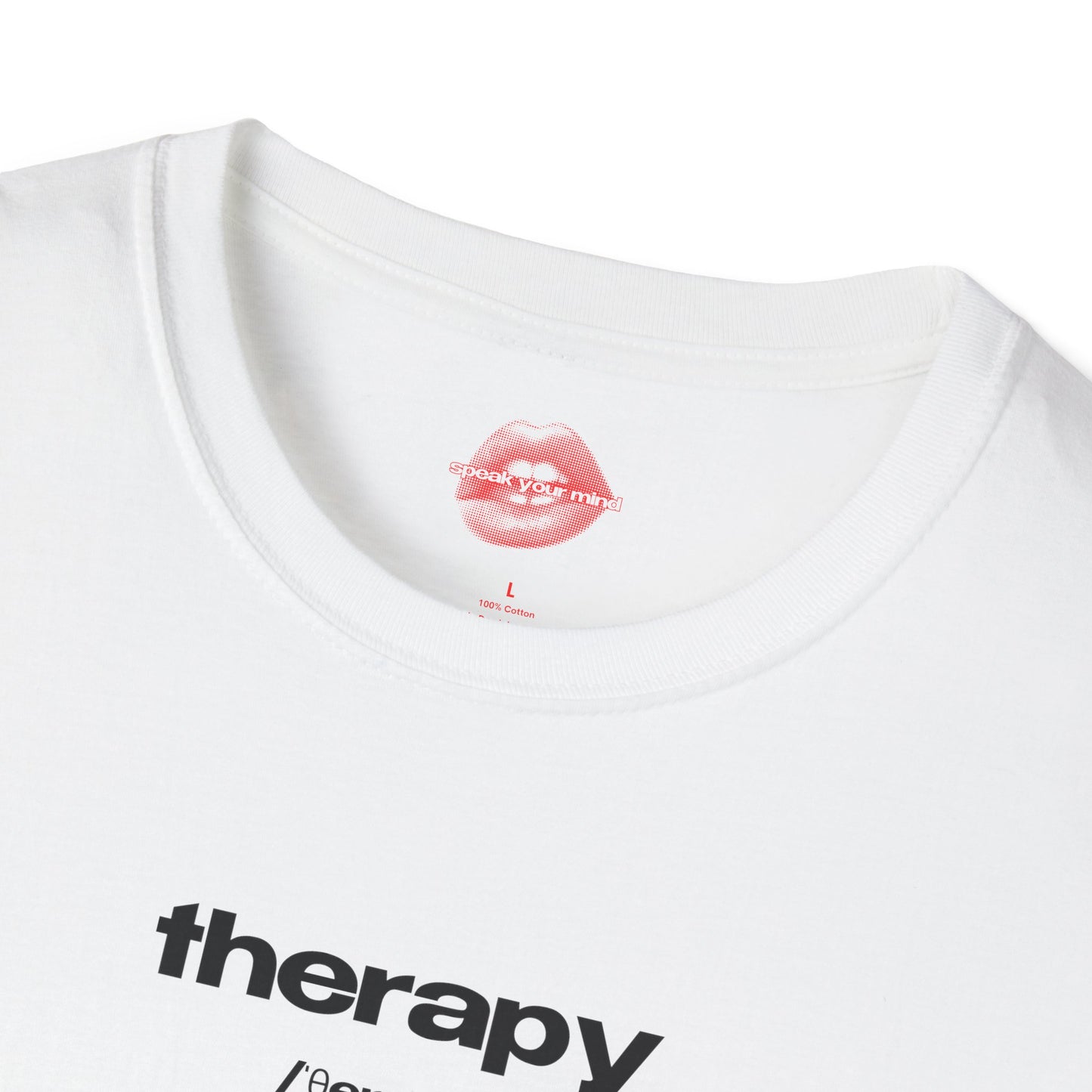 "Therapy - Because "Just Vibing" Was Not Working Out Well Enough Apparently." | Text Only | T-Shirt