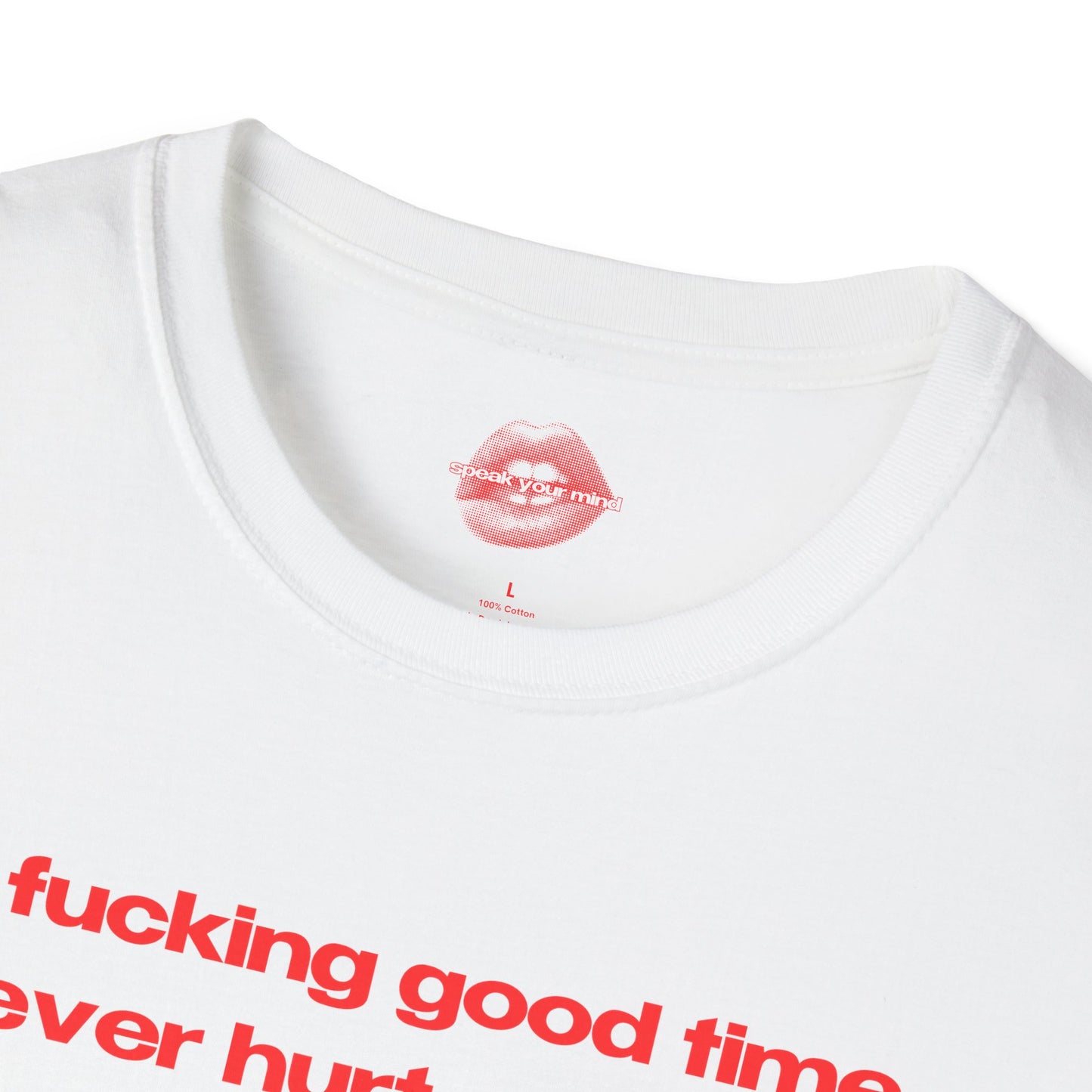 "A Fucking Good Time Never Hurt Nobody." | Text Only | T-Shirt