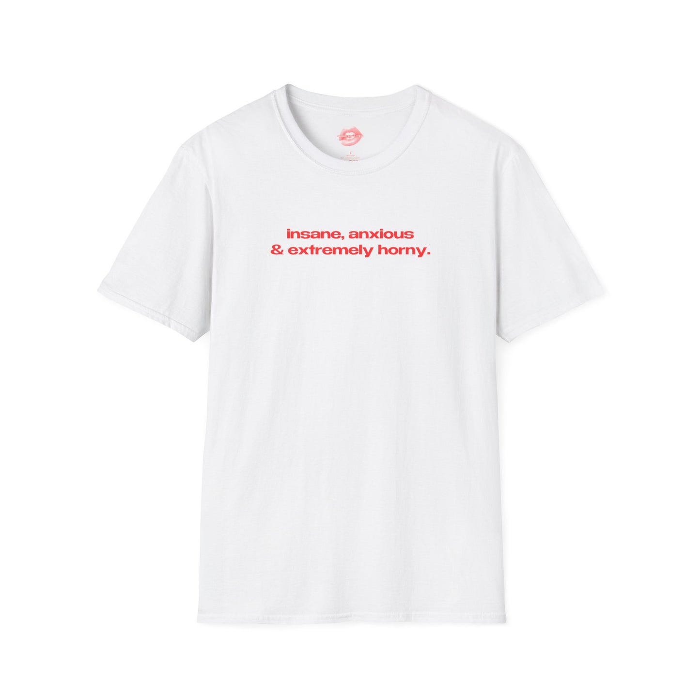 "Insane, Anxious & Extremely Horny." | Text Only | T-Shirt