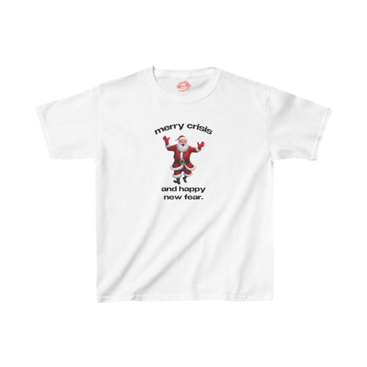 "Merry Crisis And Happy New Fear." | Dancing Santa | Baby Tee