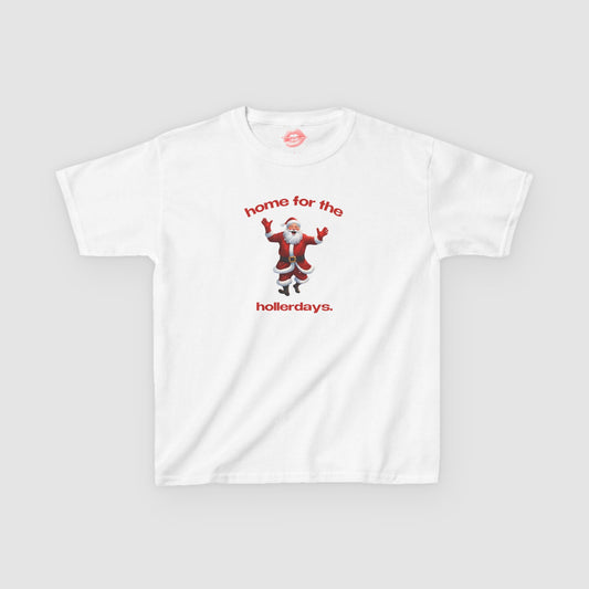 "Home For The Hollerdays." | Dancing Santa | Baby Tee