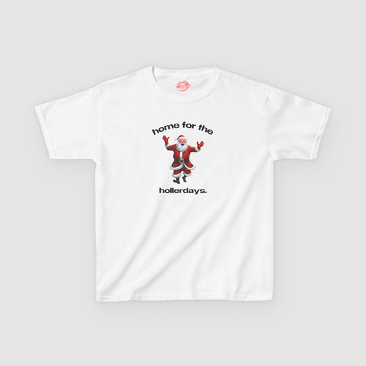 "Home For The Hollerdays." | Dancing Santa | Baby Tee