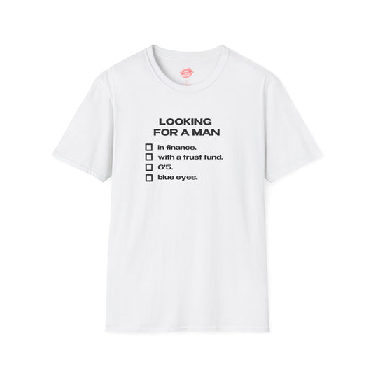"Looking For A Man." | Checklist | T-Shirt