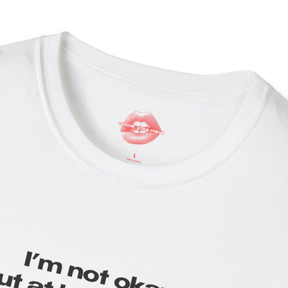 "I'm Not Okay, But At Least I'm Hot." | Text Only | T-Shirt