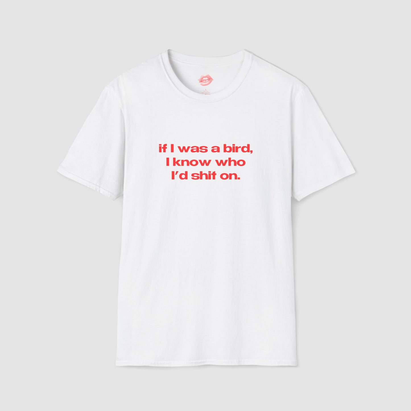 "If I Was A Bird, I Know Who I'd Shit On." | Text Only | T-Shirt