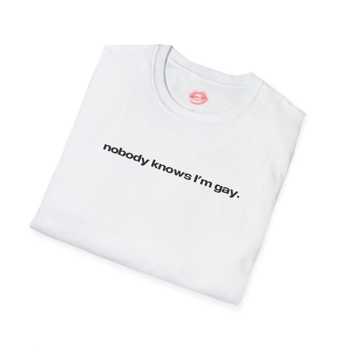 "Nobody Knows I'm Gay." | Text Only | T-Shirt