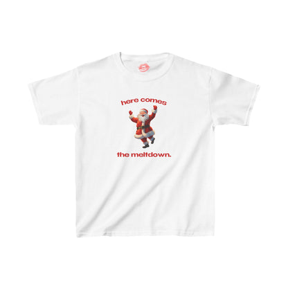 "Here Comes The Meltdown." | Cheering Santa | Baby Tee