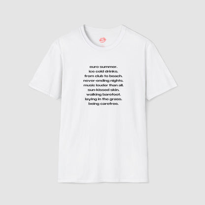 "Euro Summer." | List Text Only | T-Shirt