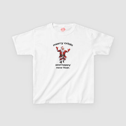 "Merry Crisis And Happy New Fear." | Dancing Santa | Baby Tee