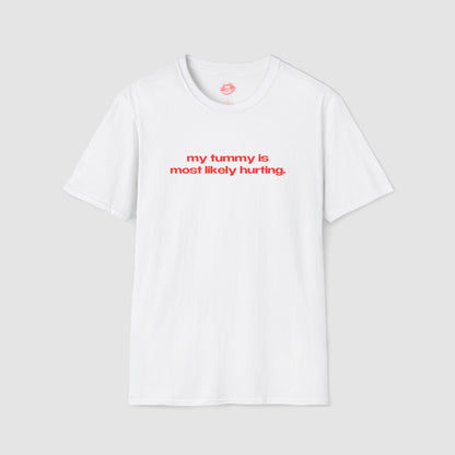 "My Tummy Is Most Likely Hurting." | Text Only | T-Shirt